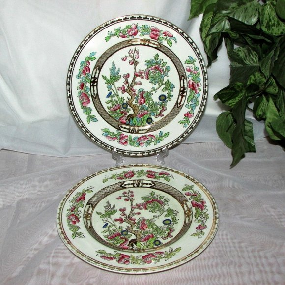 2 Alfred Meakin The India Tree Salad or Luncheon Plates 8" Vintage Hand Tinted - Picture 5 of 5